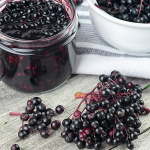 elderberries on a table