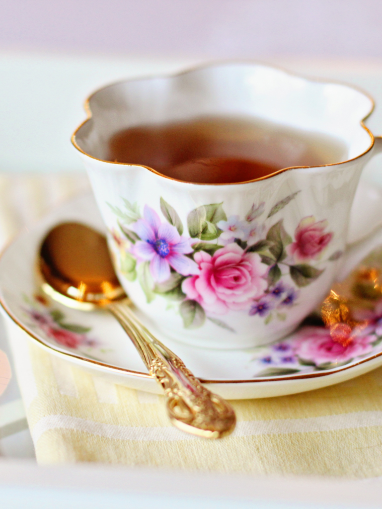 cup of rose tea