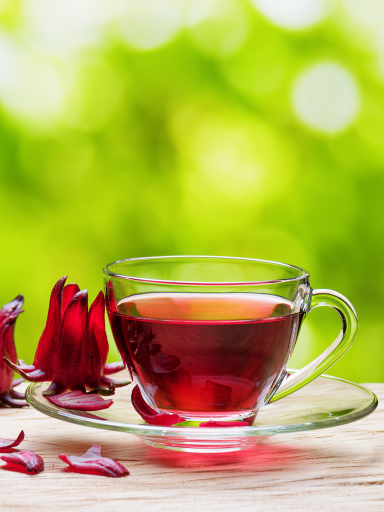 glass of rose tea