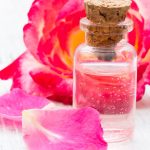 rose water in a glass jar